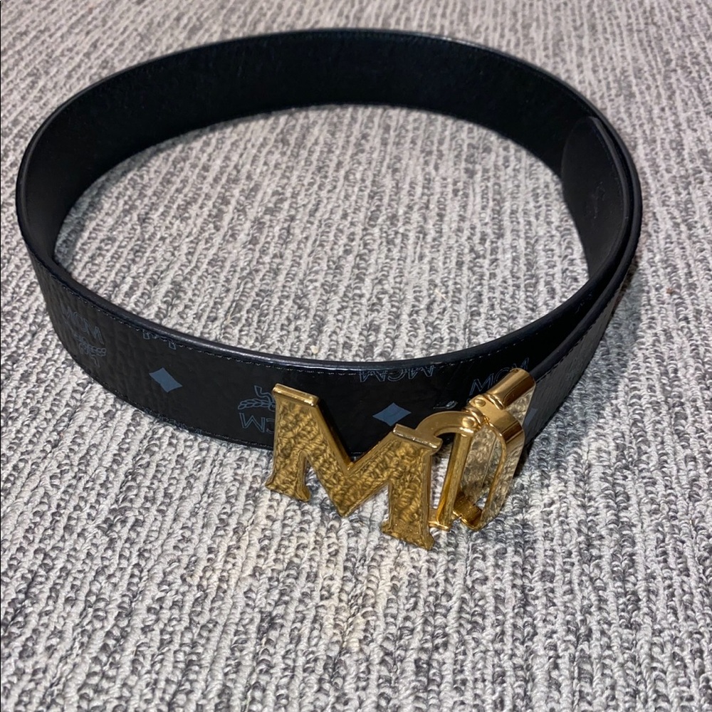 MCM Belt Black Mens Size 32